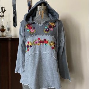 Gorgeous SISTER MARY Embroidered BoHo Western Style Sweat Shirt Hoodie Top